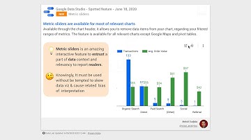 Google Data Studio - Metric sliders are available for most of relevant charts
