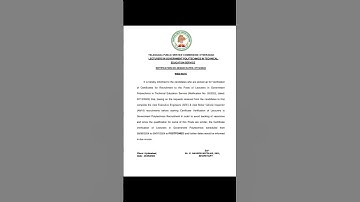 TGPSC Polytechnic lecturers ( PL ) - CV postponed #exam #stategovernmentjobs #tspsc #job