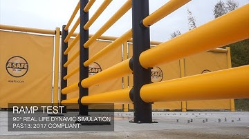 A-SAFE | iFlex High Level Double Traffic Barrier+ 5 Rails - Ramp Test