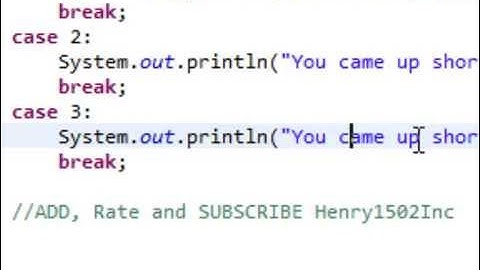 Java Programming Tutorial-#5- Switch Statements- 21 Card Game