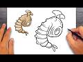 How to draw Mosquito Pupa - Easy Drawing for Kids & Beginners