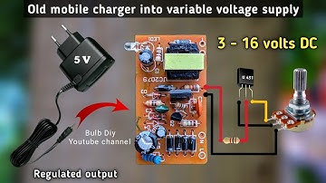 How to turn mobile charger into variable power supply l Fixed voltage adapter to (3-16) volts output