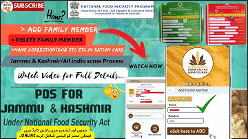 How to Add, Correct, or Delete Family Members on Your Ration Card in Jammu and Kashmir new Process🔴