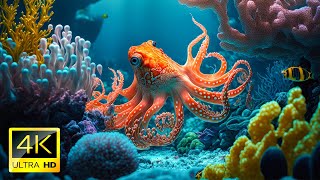 24 HOURS of 4K Underwater Wonders + Relaxing Music - The Best 4K Sea Animals for Relaxation