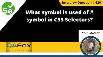 What is the use of # symbol in CSS Selectors (Selenium Interview Question #629)