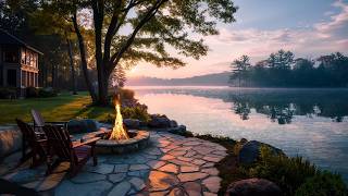 Calm Lakefront Ambience with Cozy Fire Pit and Soft Nature Sounds for Deep Relaxation screenshot 2