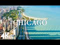 Flying over chicago 4k u relaxing music along with beautiful natures  4k