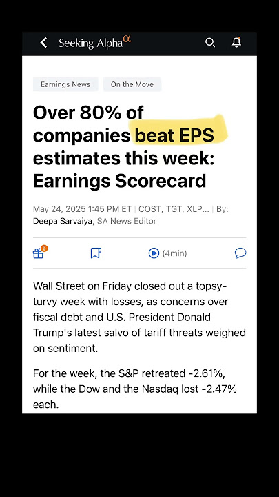 80% of companies beat EPS estimates this week #howtoearnmoneyfromusstockmarket #financialmarket
