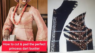 How to CUT, PAD and SEW a structured Princess dart bustier || Easy & Detailed for beginners || screenshot 2