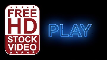Free Stock Videos – animated text “Play” with blue neon effect seamless loop animation