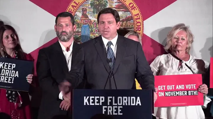 Governor Ron DeSantis speaks after Rep. Charlie Cr...