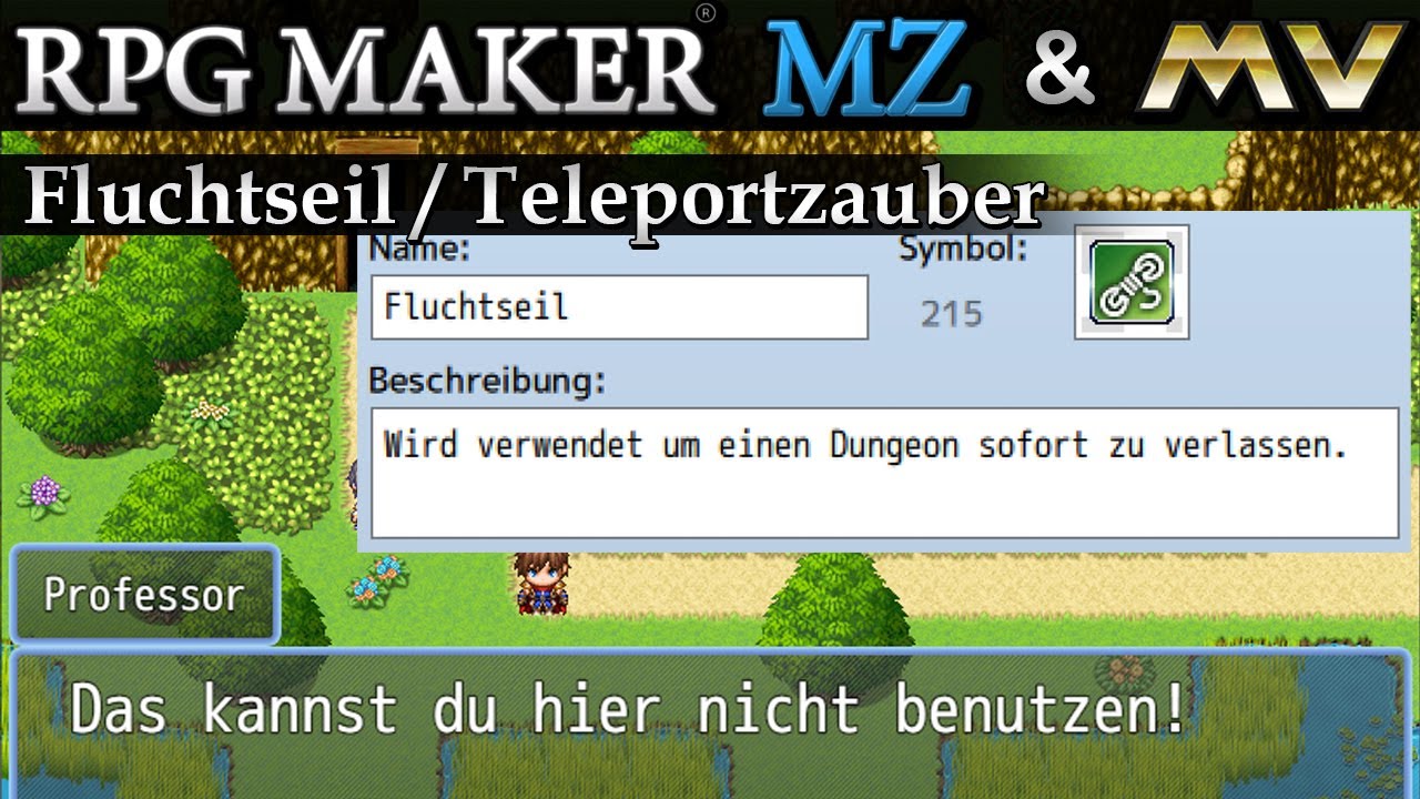 RPG Maker MZ & MV | Fluchtseil / Hintertür | Tutorial | Deutsch ...