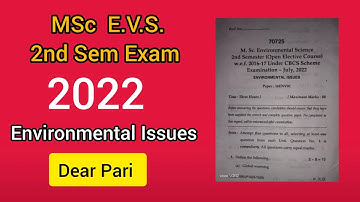 MDU MSc Environment Issues second semester question paper 2022@Dear_Pari