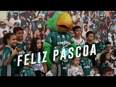 No domingo de páscoa, Palmeiras fez surpresa para os filhos dos jogadores