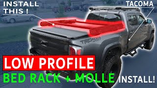 LOW PROFILE BED RACK SYSTEM INSTALL on this NEW Toyota TACOMA TRD Sport | EASY DIY