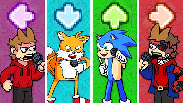 FNF Character Test | Gameplay VS Playground: VS Tord Red Fury (Tord, Sonic, Tails, Leader Paradox)