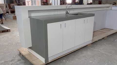 Modern Reception Desk Design with White LED Accent Lighting