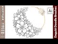 How to Doodle in Adobe Illustrator - Design a Flower Doodle Frame with Brushes