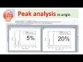 Peak analysis in origin