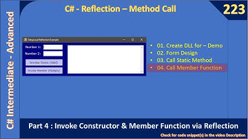 C# Reflection Method Call | Part 4 - Invoke Member Function | C# Advanced #223
