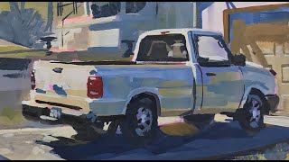 Gouache Demo of a White Truck