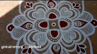 puratasi madham special kolam//5x1 dots flower padikolam//beautiful rangoli//gokulramya creatives
