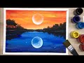 Ep.35 Evening and Night Scenery Painting Tutorial | For Beginners | สอนวาดภาพ"ตอนเย็น"และ"กลางคืน"