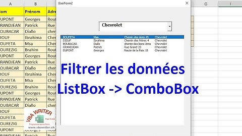 VBA MAGIQUE/ Filtrer les données de ListBox par valeur du Combobox/ sans codage_15. www.VbaWriter.ch