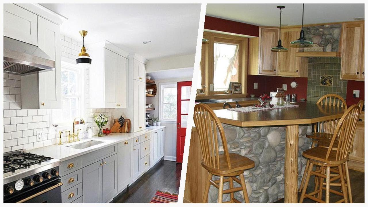 75 Beautiful Dark Wood Floor Kitchen With Black Appliances Design Ideas  #676 ❤️ - YouTube