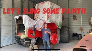 Let’s sling some paint and toss a tire!  The Massey 1800 gets one step closer!