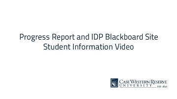 EPBI Progress Report and IDP Blackboard Site Student Information Video