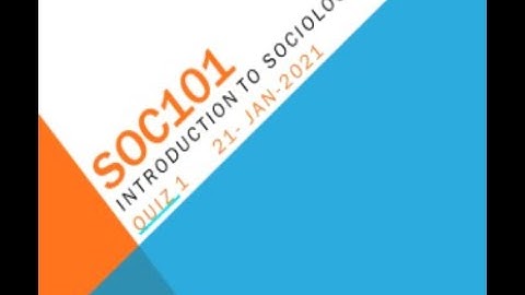 SOC101 Introduction To Sociology Quiz No 1