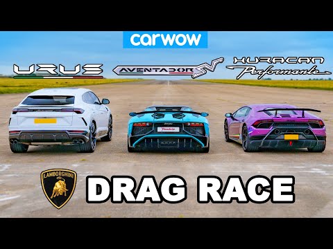 Lamborghini Urus v Aventador v Huracan: DRAG RACE!