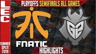 FNC vs G2 Highlights ALL GAMES | LEC Summer 2019 Playoffs Semi-finals | Fnatic vs G2 Esports
