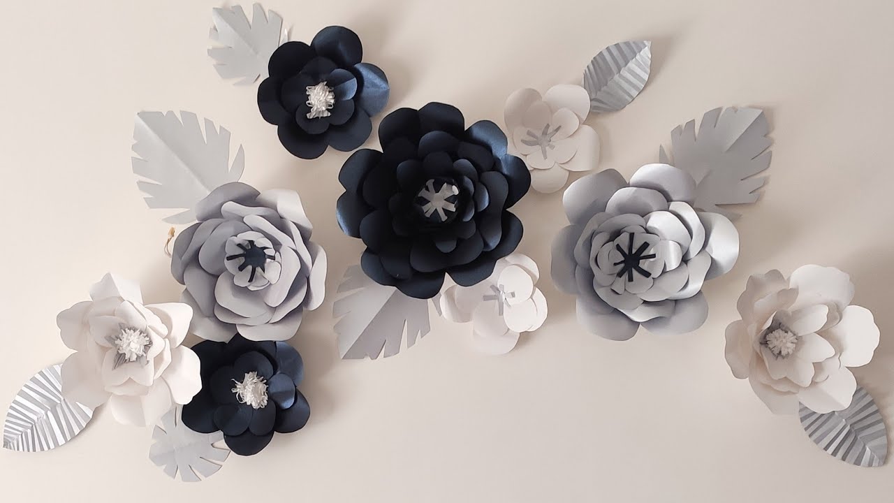 طريقة عمل ورده كبيرة  بالورق الملون  للديكورات والزينة,How to make a paper flower سلسلة تعليمية جزء2