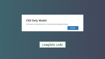 Modal(Pop-Up) with HTML, CSS || Complete code