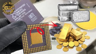 Gold & Silver Recovery from AMD P75 vintage Cpu Processors | Gold Recovery from Ceramic cpus |