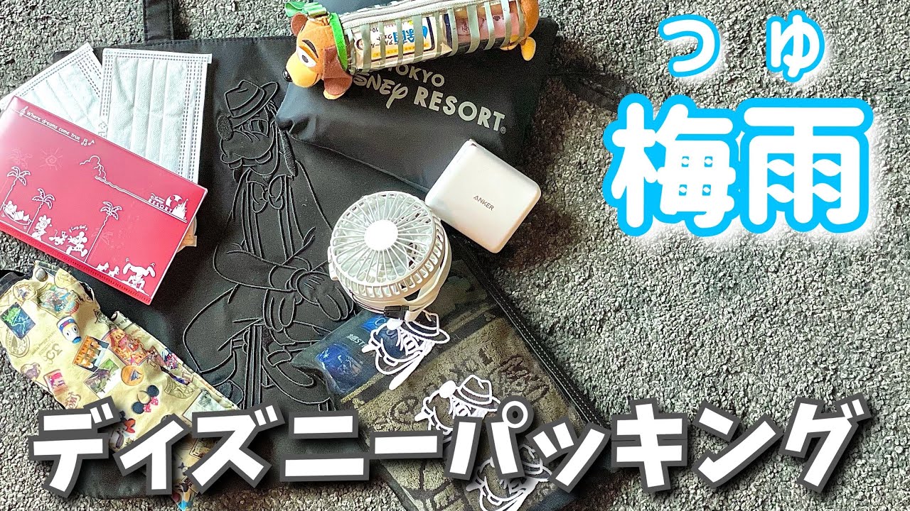 ディズニー 梅雨の男の持ち物はこれだ 雨の日のパッキング Youtube配信 日本を旅しよっ Travel Ch
