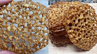 Almond Lace Cookies | Eggless Lace Cookies | Almond Florentine Cookies| How to make Lace Cookies