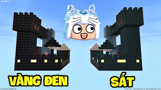 CUỘC CHIẾN LÂU ĐÀI VÀNG ĐEN VS LÂU ĐẠI SẮT TRONG MINI WORLD | MEOWPEO MINI GAME