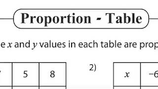 Proportion - Table Sheet 1