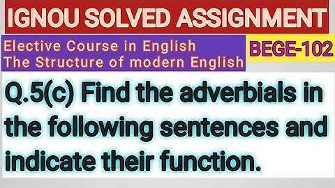 IGNOU SOLVED ASSIGNMENT BEGE-102 Q.5(c)