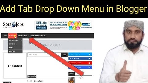 How to Add Tab-Sub Tab-Menu-Sub Menu and Drop Down Menu in Blogger