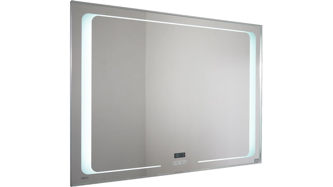 Oglinda Cristal cu iluminare, afisaj si dezaburire, 100x75cm, Meco WLM100BK - Youtube Video
