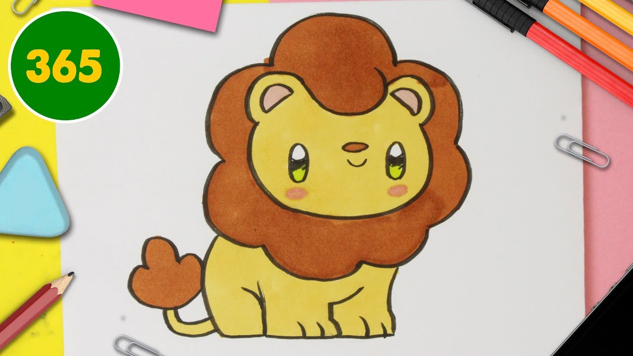 Come Disegnare Leone Kawaii Come Disegnare Animali Youtube