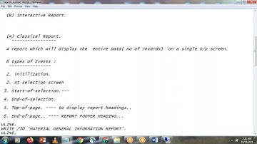 classical  report in reports concept