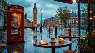 London Rainy Street Café Jazz ☕ Relaxing Jazz Instrumental Music for Study, Focus, Work