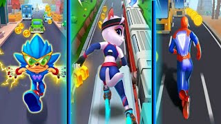 Spider Endless Hero Run VS Heagehog 3D Blue Run VS Runner Heros Gameplay screenshot 4