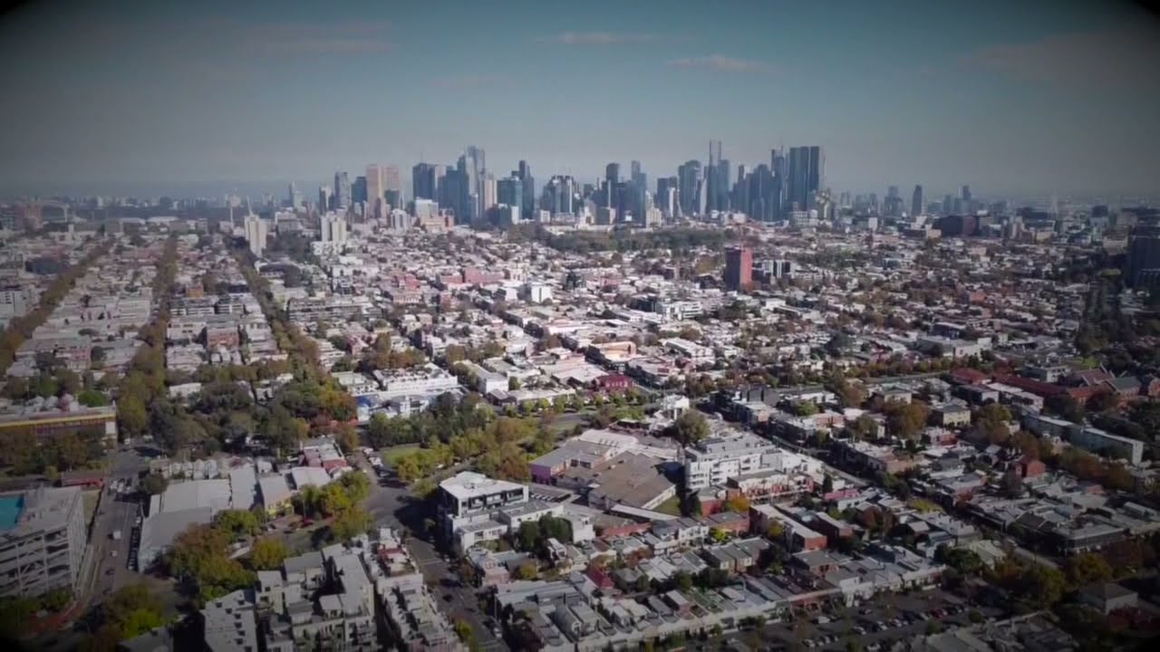 Mavic Mini drone - View of Melbourne CBD from Fitzroy, Victoria, Australia.
