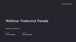Toekomstparade webinar